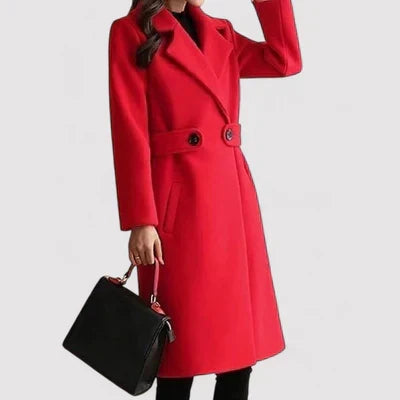 **Valentine – Manteau en Laine Élégant avec Ceinture**
