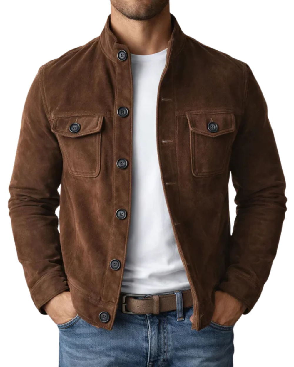 Bastien | Blouson Bomber Premium en Daim