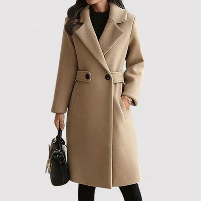 **Valentine – Manteau en Laine Élégant avec Ceinture**