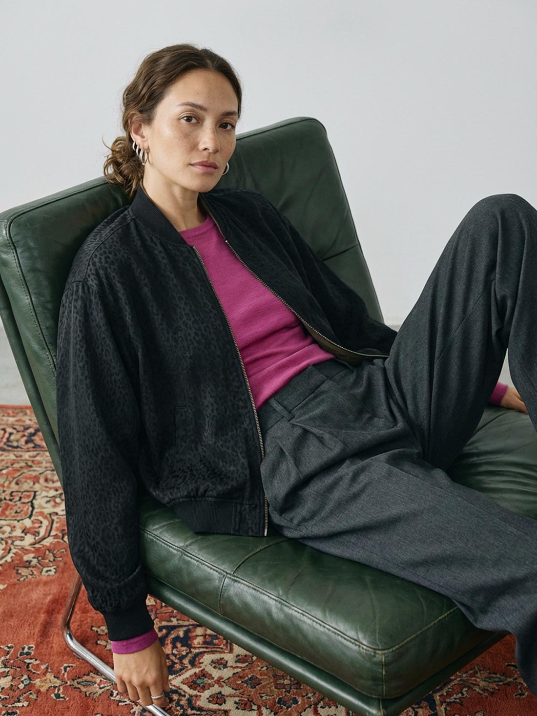Suzanne – Veste Réversible Léopard & Olive