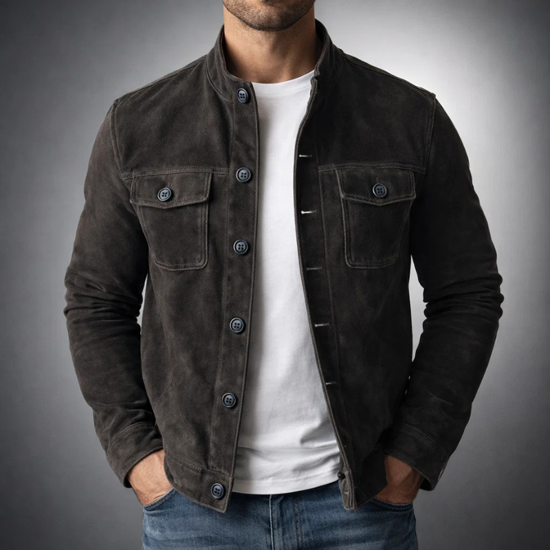 Bastien | Blouson Bomber Premium en Daim