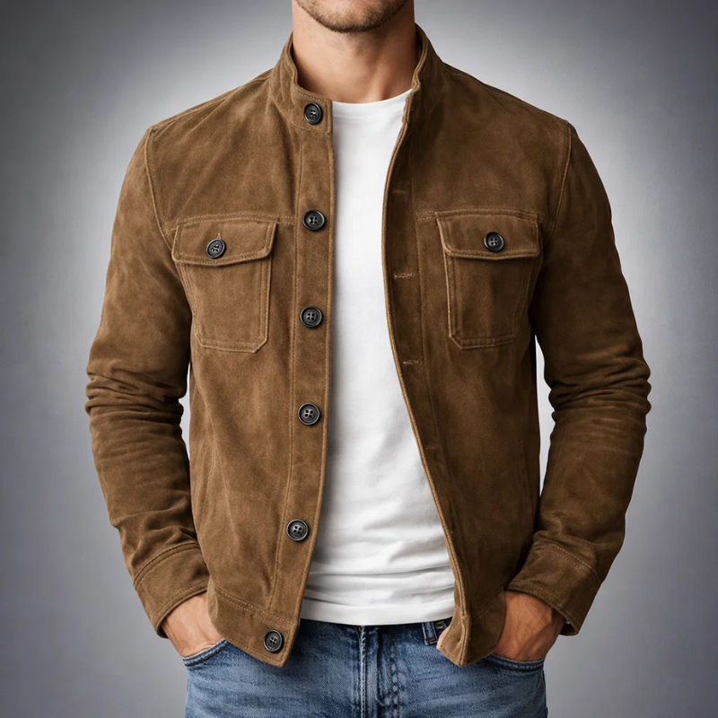 Bastien | Blouson Bomber Premium en Daim