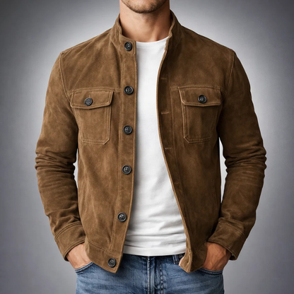 Bastien | Blouson Bomber Premium en Daim