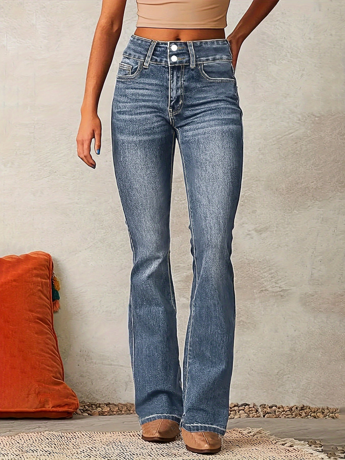 Émeline – Pantalon Flare Taille Haute pour Femme
