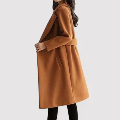 **Valentine – Manteau en Laine Élégant avec Ceinture**