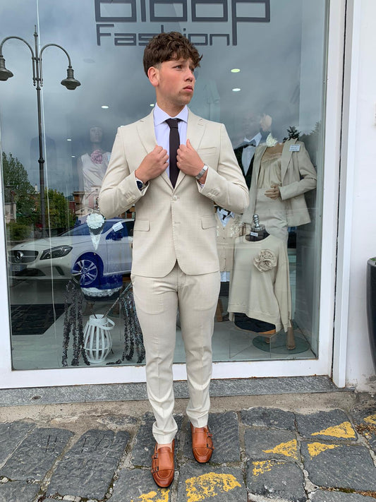 Gerard – Costume complet micro-carreaux, modèle Call S 17, coupe slim Milano, veste blazer en tissu léger