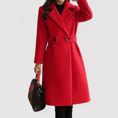 **Valentine – Manteau en Laine Élégant avec Ceinture**