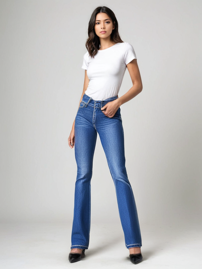 Émeline – Pantalon Flare Taille Haute pour Femme