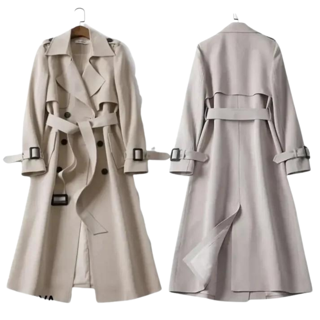 Solène – Trench-Coat Long Élégant pour Femme