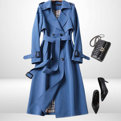 Solène – Trench-Coat Long Élégant pour Femme