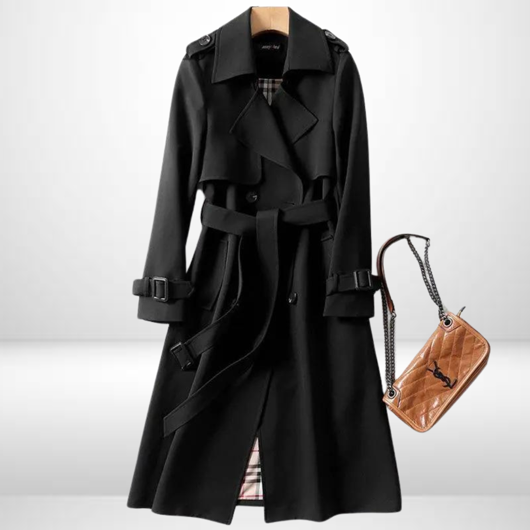 Solène – Trench-Coat Long Élégant pour Femme