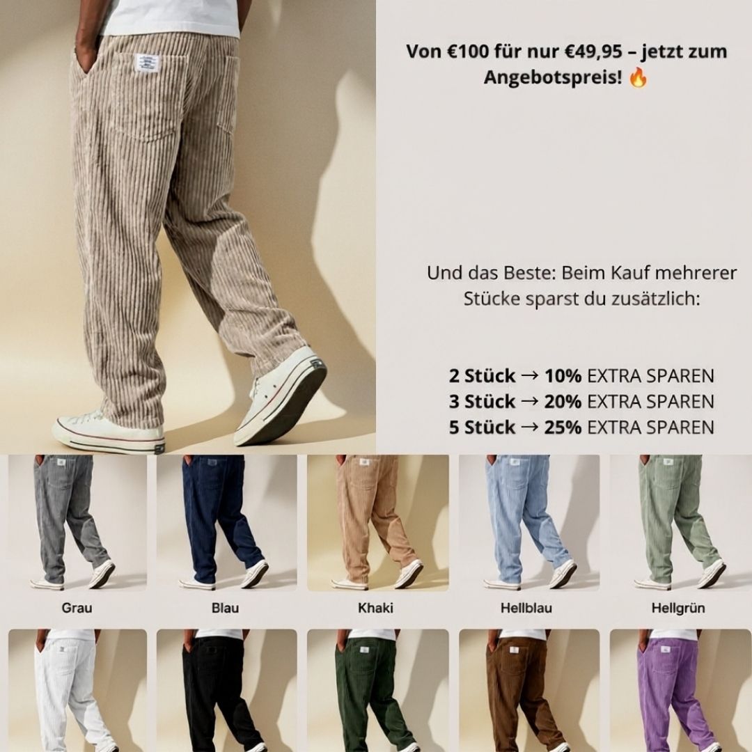 Marcus – Pantalon en Velours Côtelé pour Homme