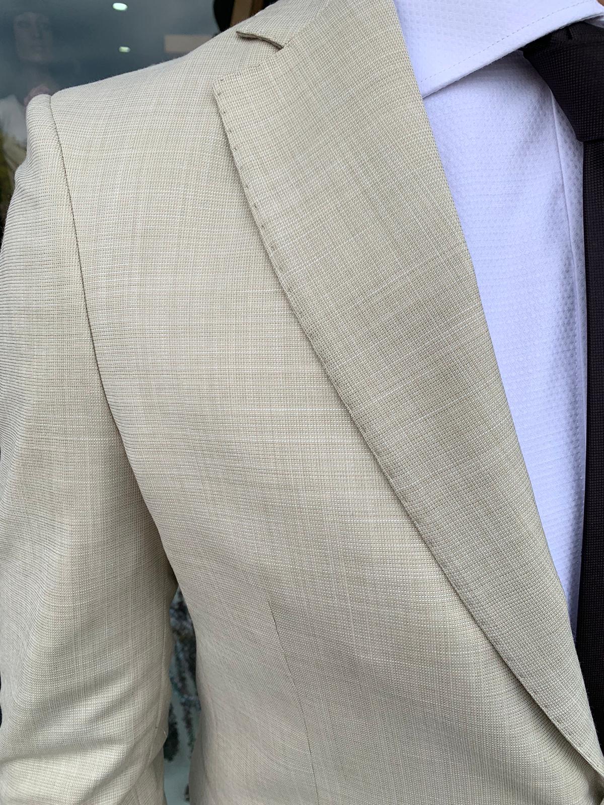 Gerard – Costume complet micro-carreaux, modèle Call S 17, coupe slim Milano, veste blazer en tissu léger