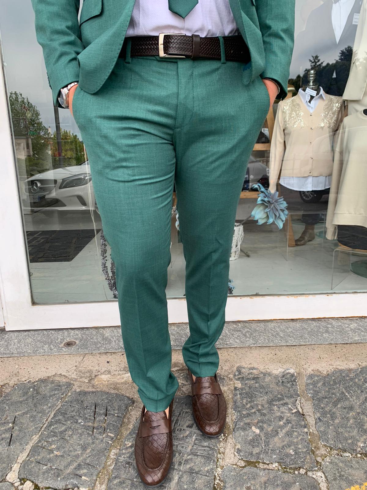 Gerard – Costume complet micro-carreaux, modèle Call S 17, coupe slim Milano, veste blazer en tissu léger