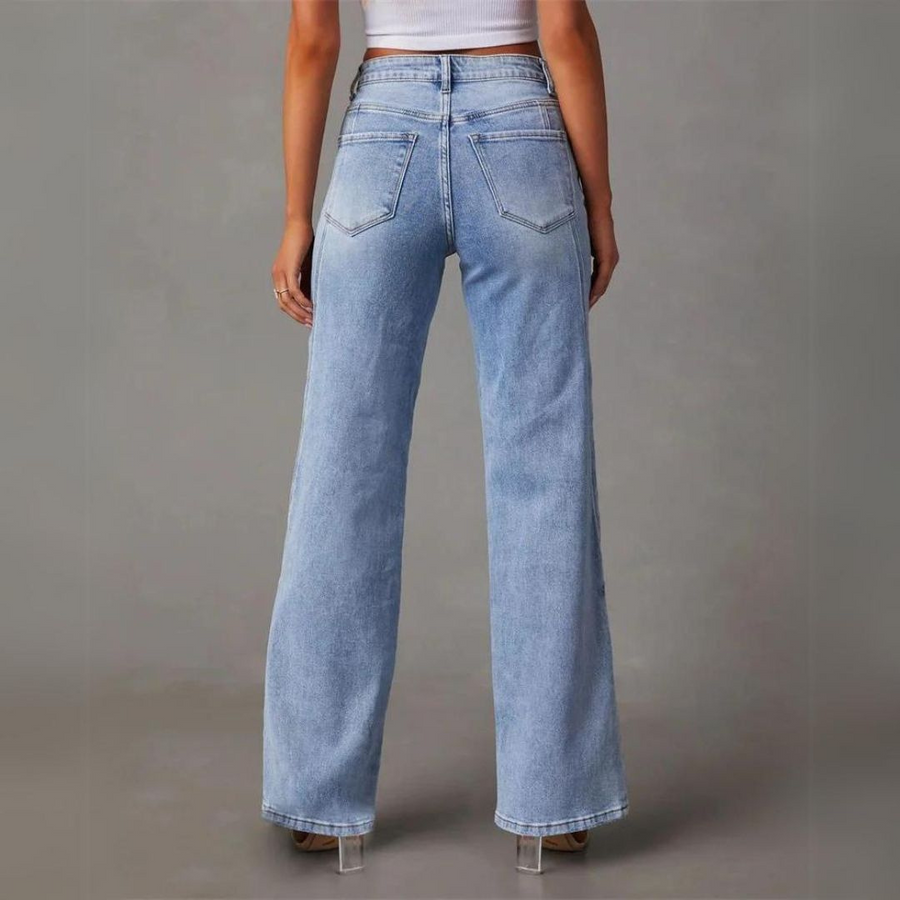 Adèle – Jean Large Taille Haute pour Femme