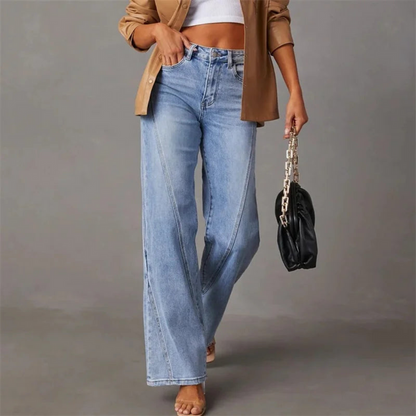 Adèle – Jean Large Taille Haute pour Femme