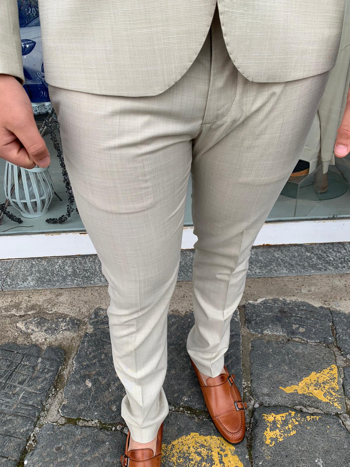 Gerard – Costume complet micro-carreaux, modèle Call S 17, coupe slim Milano, veste blazer en tissu léger