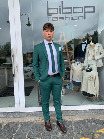 Gerard – Costume complet micro-carreaux, modèle Call S 17, coupe slim Milano, veste blazer en tissu léger
