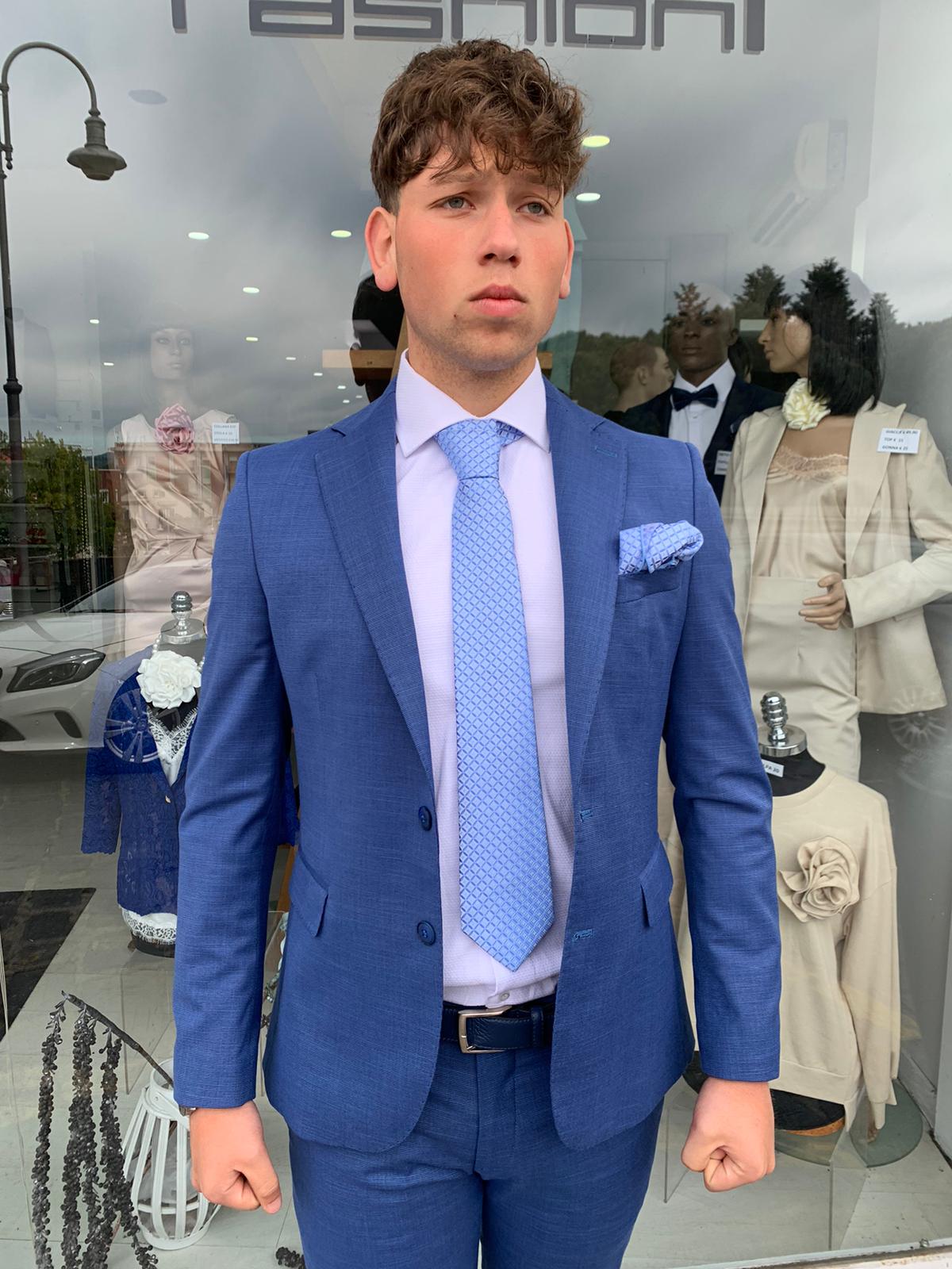 Gerard – Costume complet micro-carreaux, modèle Call S 17, coupe slim Milano, veste blazer en tissu léger