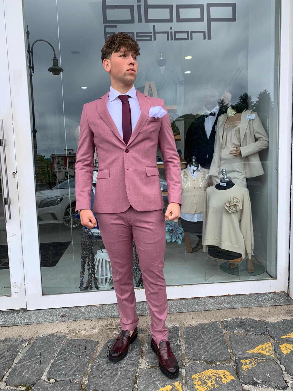 Gerard – Costume complet micro-carreaux, modèle Call S 17, coupe slim Milano, veste blazer en tissu léger