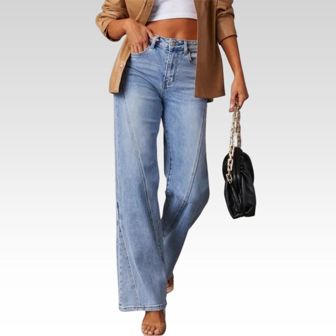 Adèle – Jean Large Taille Haute pour Femme