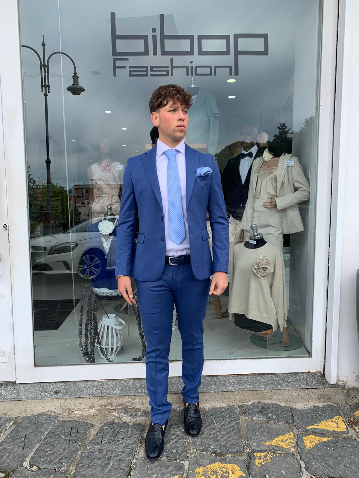 Gerard – Costume complet micro-carreaux, modèle Call S 17, coupe slim Milano, veste blazer en tissu léger