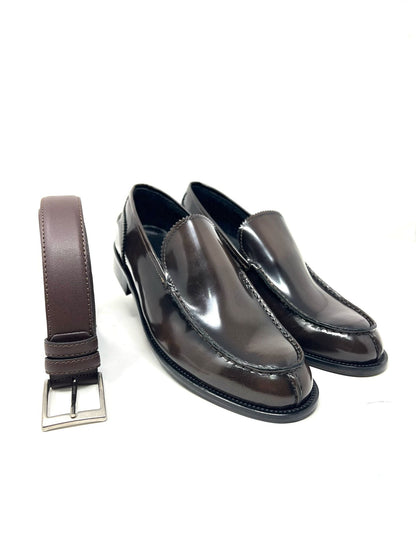 **Pierre – Mocassins en cuir véritable, fabriqués en Italie, semelle en cuir cousue.**