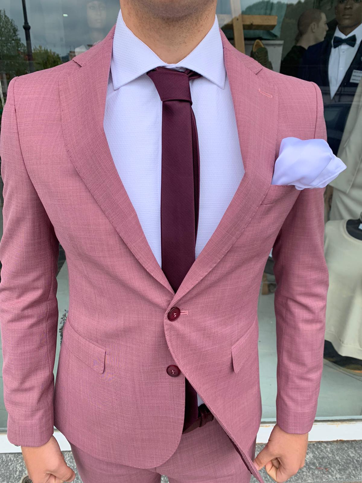 Gerard – Costume complet micro-carreaux, modèle Call S 17, coupe slim Milano, veste blazer en tissu léger