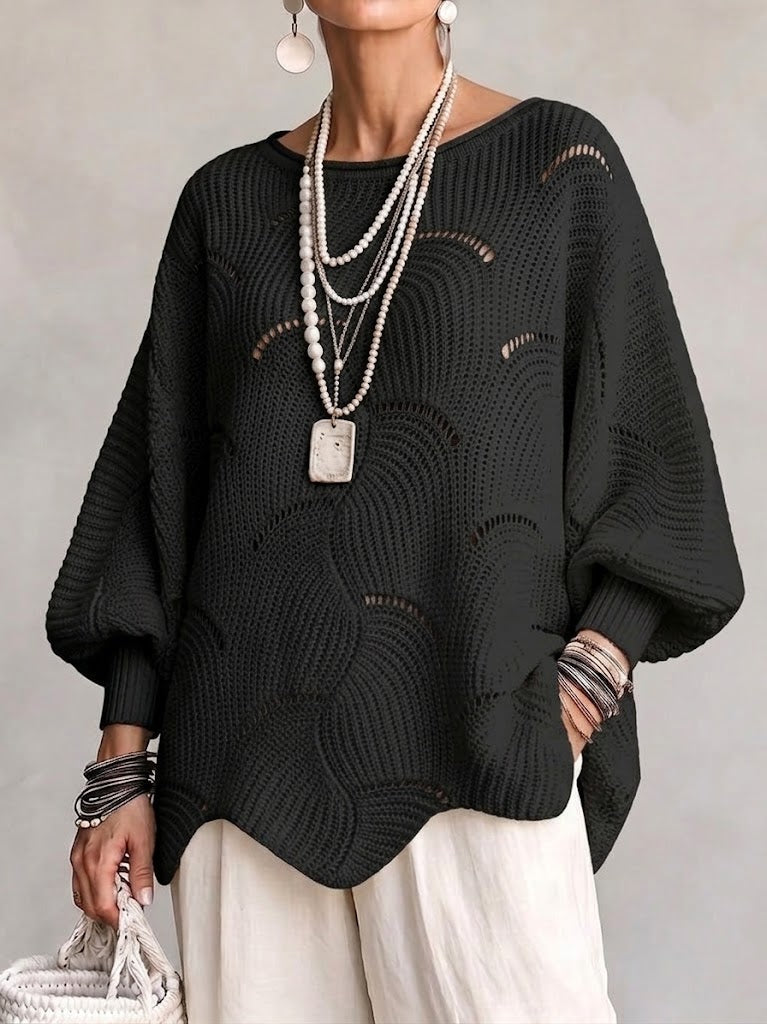 Simone - Pull Bondar En Maille Avec Motif De Vagues Ajourées