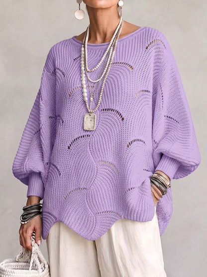 Simone - Pull Bondar En Maille Avec Motif De Vagues Ajourées