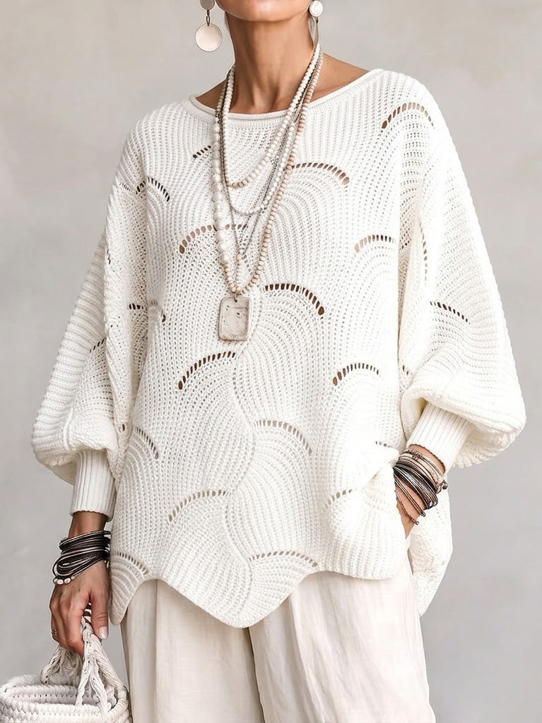 Simone - Pull Bondar En Maille Avec Motif De Vagues Ajourées
