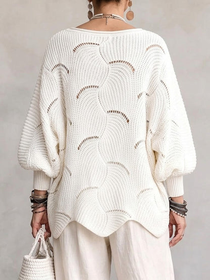 Simone - Pull Bondar En Maille Avec Motif De Vagues Ajourées