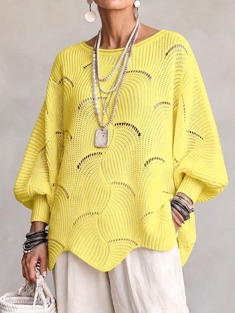 Simone - Pull Bondar En Maille Avec Motif De Vagues Ajourées