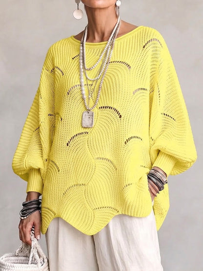 Simone - Pull Bondar En Maille Avec Motif De Vagues Ajourées