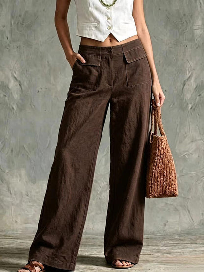 Élise – Pantalon à Taille Haute en Lin