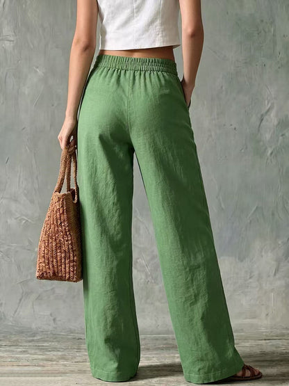 Élise – Pantalon à Taille Haute en Lin