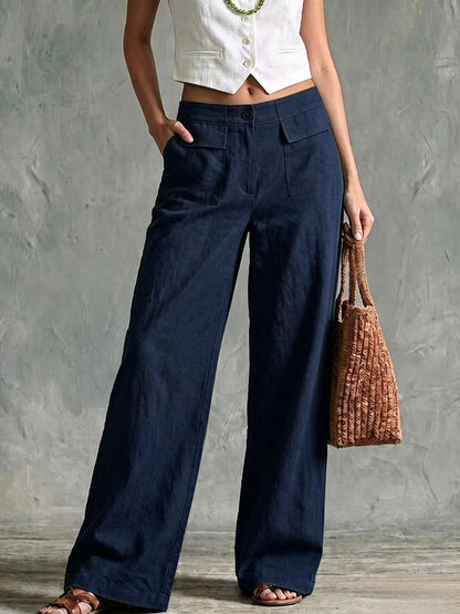 Élise – Pantalon à Taille Haute en Lin