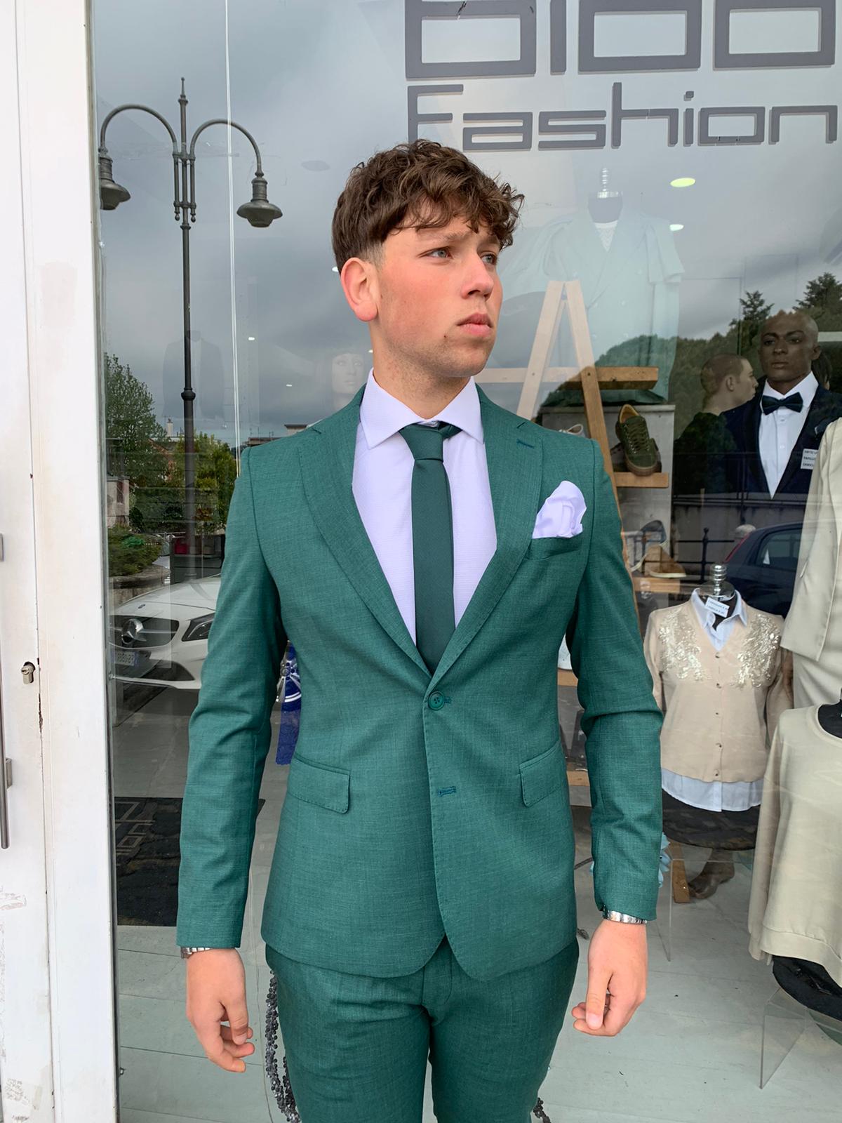 Gerard – Costume complet micro-carreaux, modèle Call S 17, coupe slim Milano, veste blazer en tissu léger
