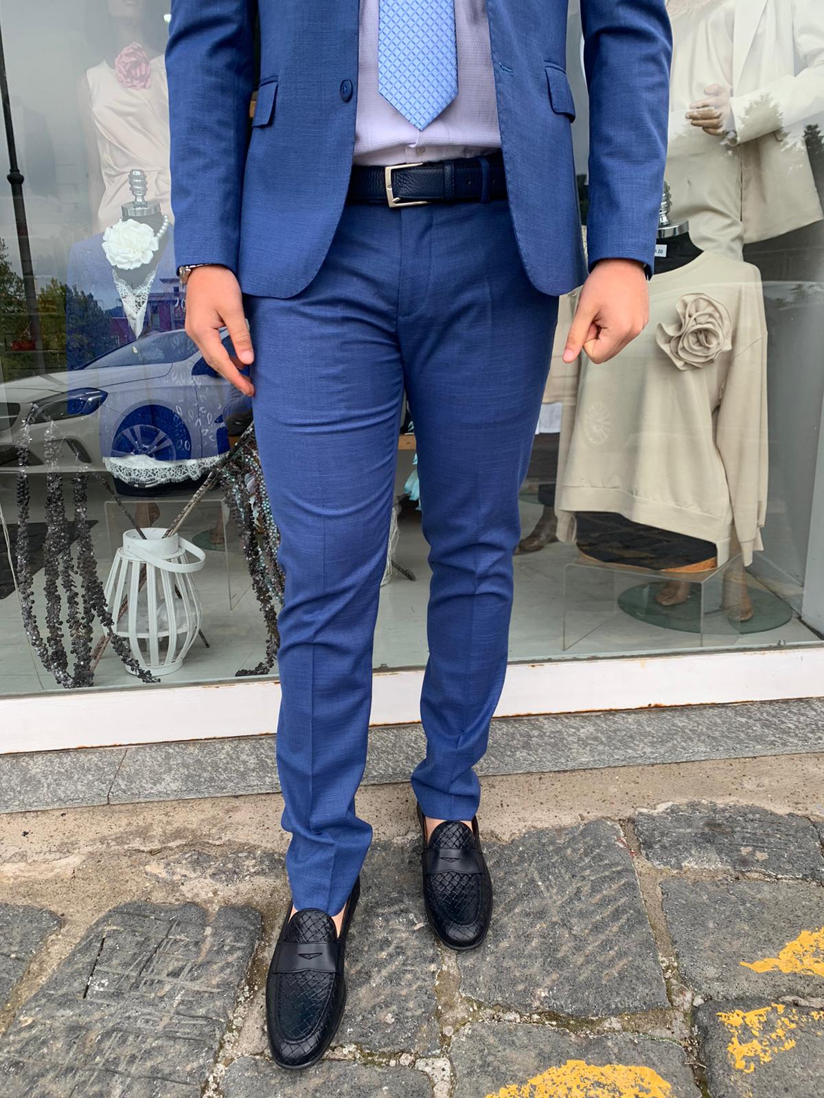 Gerard – Costume complet micro-carreaux, modèle Call S 17, coupe slim Milano, veste blazer en tissu léger